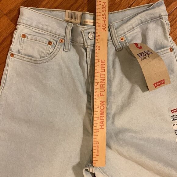 Ladies Levi’s size 29 ribcage super high-rise straight relaxed fit ankle pants - Picture 7 of 12